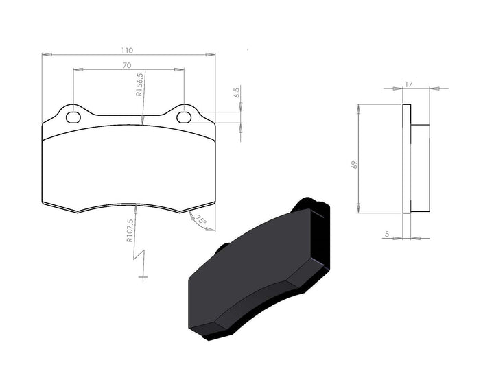 Kit plaquettes de frein avant Tarox pour Ford Fiesta utilisation sur circuit