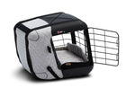 4pets® Caisse de transport Caree pour chiens et chats « Cool Grey » jusqu’à 8 kg
