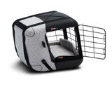 4pets® Caisse de transport Caree pour chiens et chats « Cool Grey » jusqu’à 8 kg