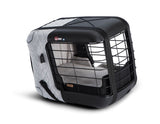 4pets® Caisse de transport Caree pour chiens et chats « Cool Grey » jusqu’à 8 kg