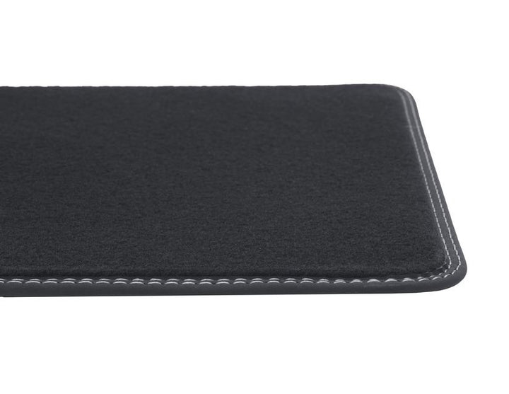 Tapis de sol velours Premium arrière, noirs avec surpiqûres grises