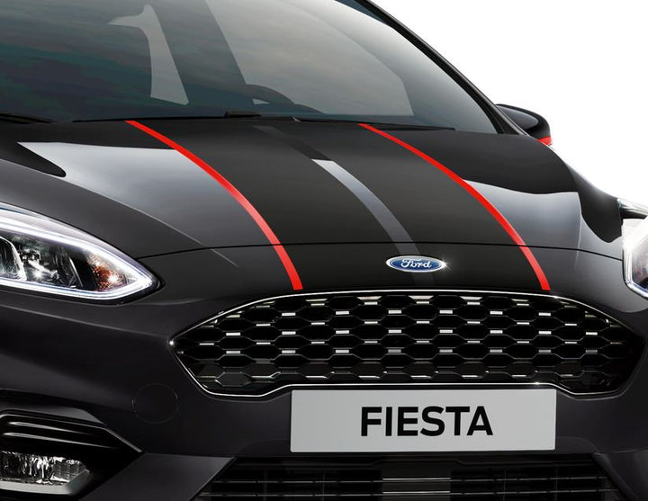 Bandes décoratives pour capot moteur pour Ford Fiesta à partir de 07/2017