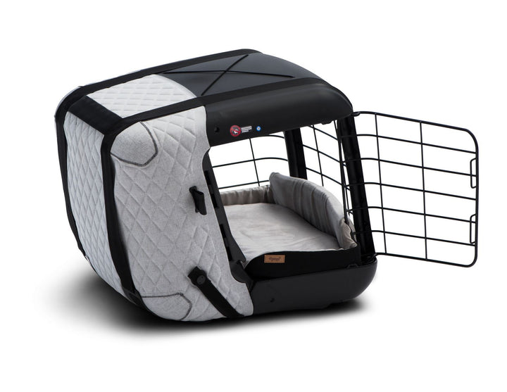 Caisse de transport 4pets Caree pour chiens et chats « Cool Grey » jusqu’à 8 kg