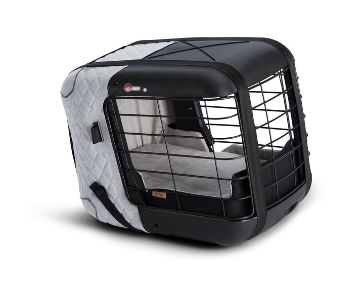 Caisse de transport 4pets Caree pour chiens et chats « Cool Grey » jusqu’à 8 kg