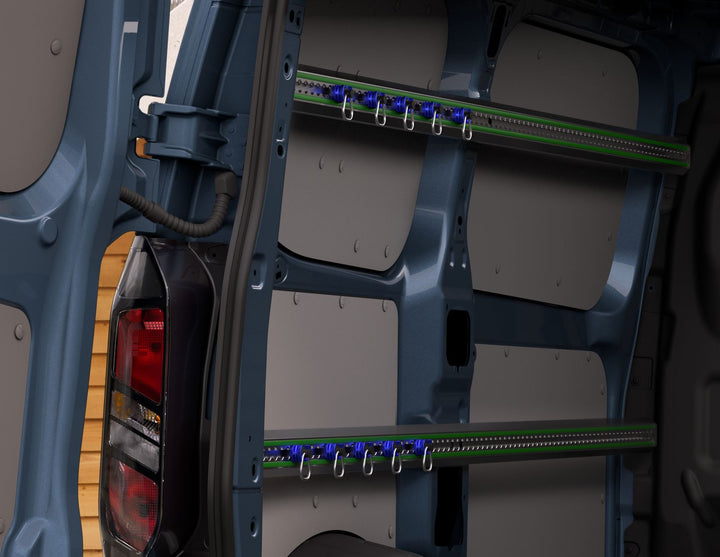 Anneaux d’arrimage du chargement bleus pour Ford Transit Custom