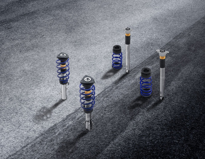 Originale Ford Focus® Kit de suspension avec ressorts hélicoïdaux sur amortisseurs acier inoxydable avec ressorts laqués en bleu Ultramarine