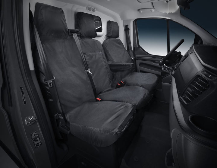 Housse de siège HDD pour siège passager double noir pour Ford Transit Custom
