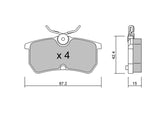 Fiesta Tarox®* Kit de plaquettes de frein arrière Ford Performance Strada 122 (voies rapides)