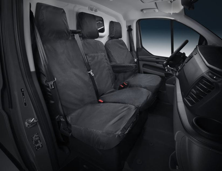Housse de siège HDD pour siège passager double noir pour Ford Transit Custom