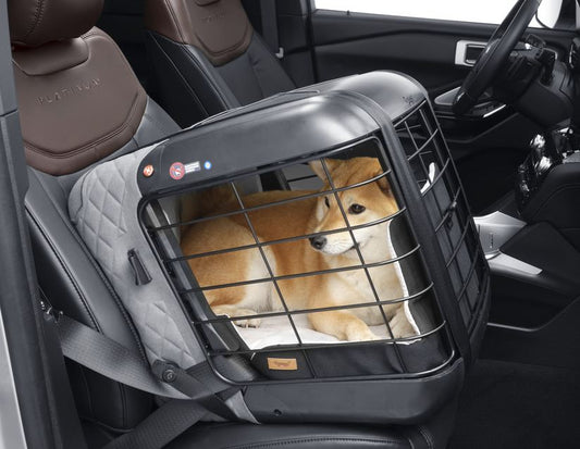 4pets® Caisse de transport Caree pour chiens et chats « Cool Grey » jusqu’à 8 kg