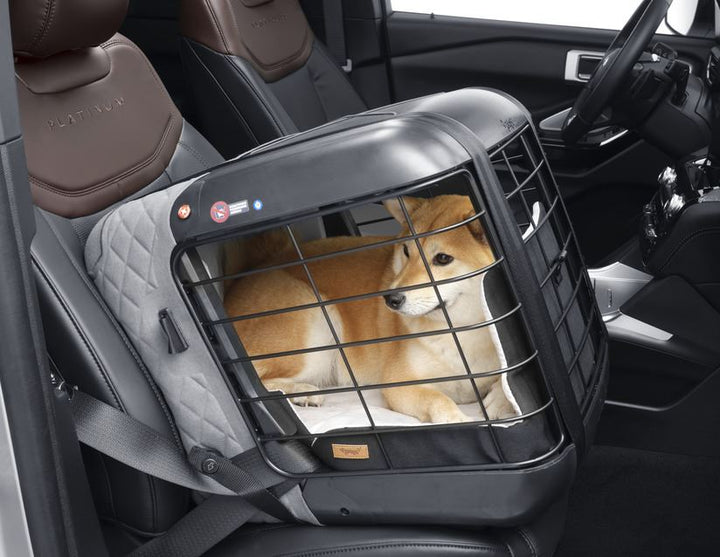 4pets® Caisse de transport Caree pour chiens et chats « Cool Grey » jusqu’à 8 kg