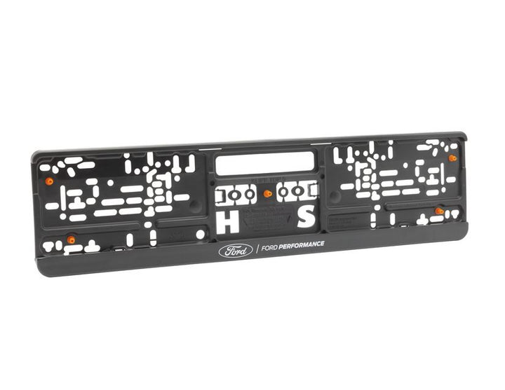 Jeu de 2 supports plaque immatriculation noirs avec logo blanc Ford Performance