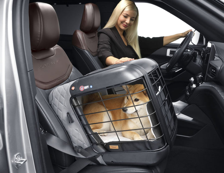Caisse de transport 4pets Caree pour chiens et chats « Cool Grey » jusqu’à 8 kg