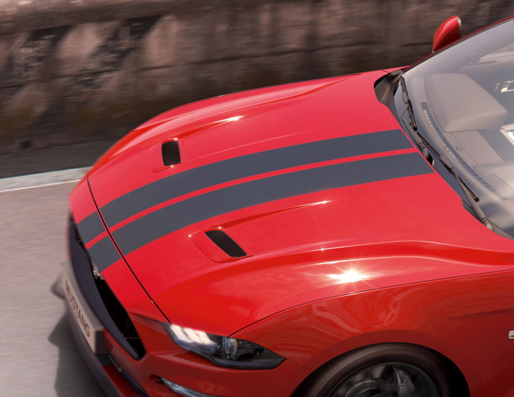 Bandes décoratives autocollantes noires Herpa print Ford Mustang 03/2018-03/2023
