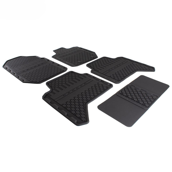 Tapis de sol en caoutchouc avant et arrière noir pour Ford Ranger