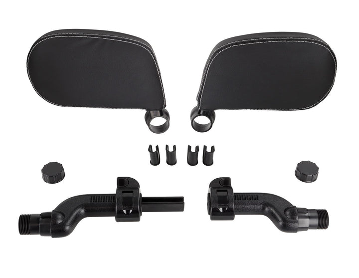 Repose-tête cuir ACV PVC noir avec passepoil argent
