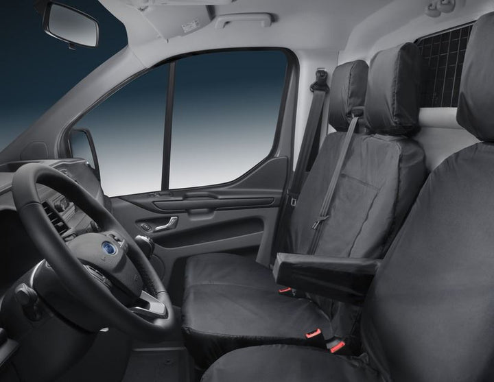 Housse de siège HDD pour siège passager double noir pour Ford Transit Custom