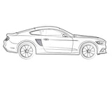 Kit d’écopes latérales noir mat pour Ford Mustang 03/2018-03/2023