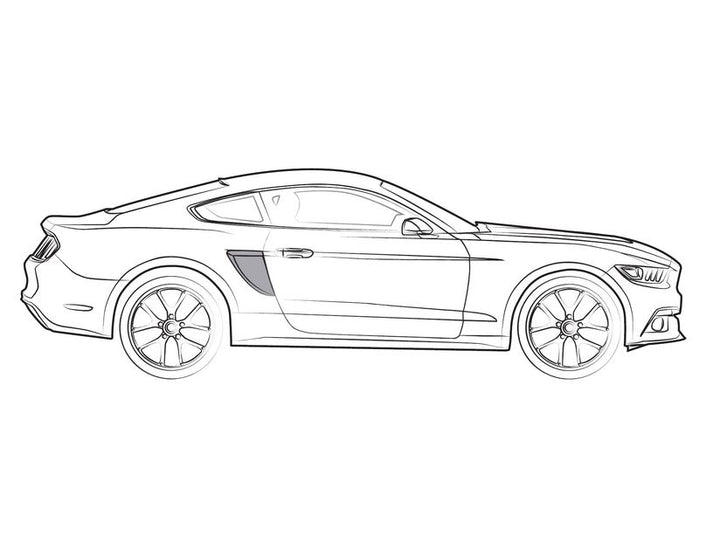 Kit d’écopes latérales noir mat pour Ford Mustang 03/2018-03/2023
