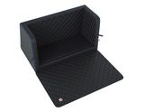 padsforall®* Tapis de voyage pour animaux cuir PU noir avec passepoil bleu, taille : S