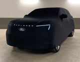 Housse de protection Premium noire/blanche avec logo pour Ford Explorer BEV