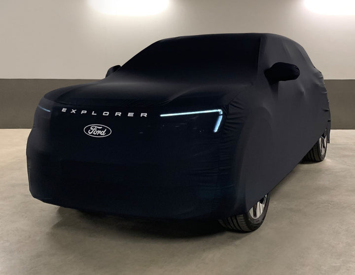 Housse de protection Premium noire/blanche avec logo pour Ford Explorer BEV