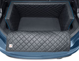padsforall®* Tapis de voyage pour animaux cuir PU noir avec passepoil bleu, taille : S