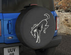 Protection de roue de secours noir avec logo poney Bronco blanc pour Ford Bronco