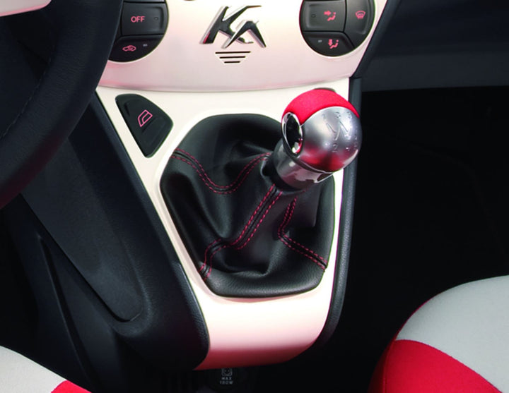 Originale Ford Ka Soufflet de levier de vitesses vinyle noir avec surpiqûre rouge