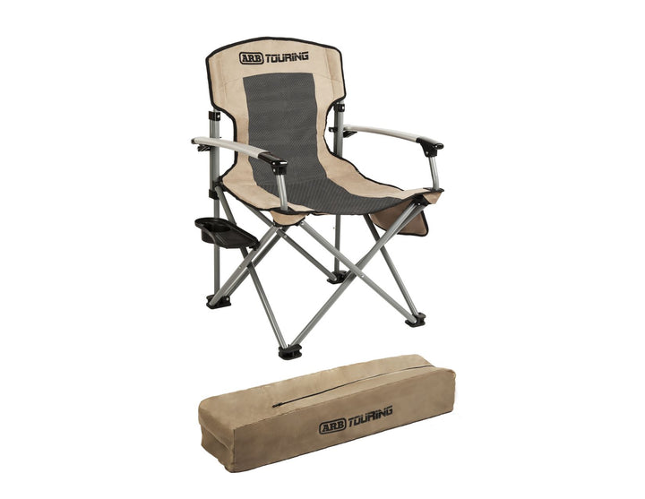 Chaise de camping ARB avec sac de transport noire et beige