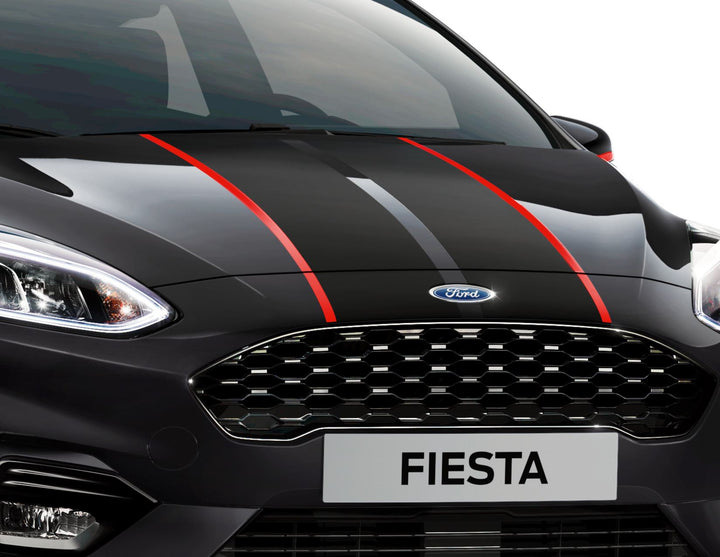Bandes décoratives pour capot moteur pour Ford Fiesta à partir de 07/2017
