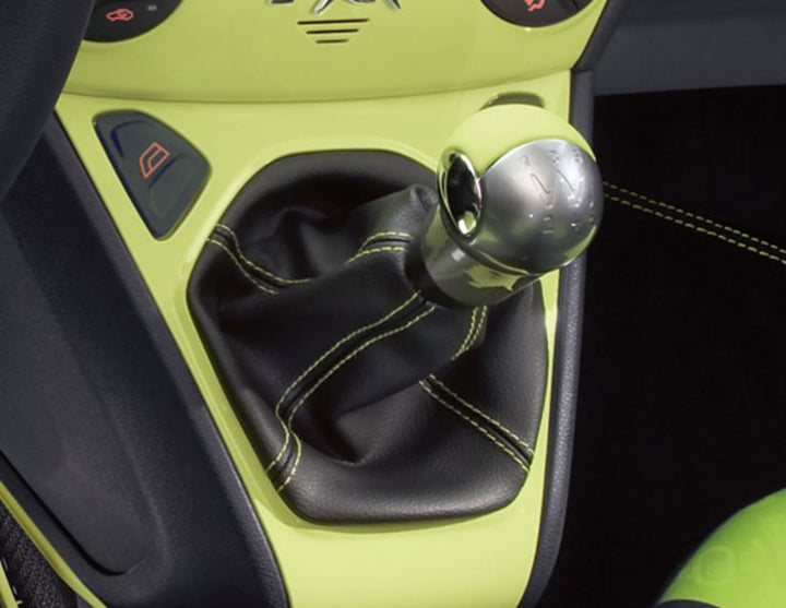 Originale Ford Ka Pommeau de levier de vitesses finition aluminium avec insert en cuir vert Jump