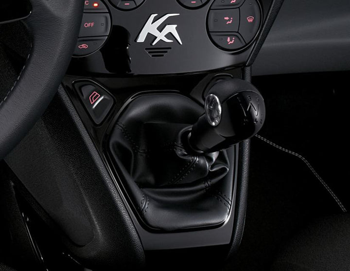 Originale Ford Ka Pommeau de levier de vitesses noir laqué avec insert en cuir noir