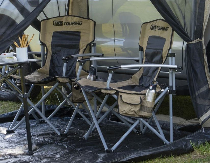 Chaise de camping ARB avec sac de transport noire et beige