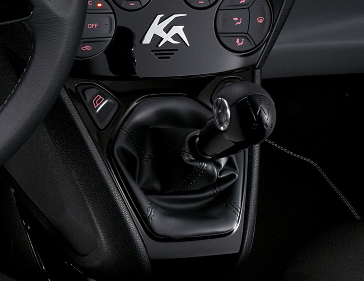 Originale Ford Ka Pommeau de levier de vitesses noir laqué avec insert en cuir noir