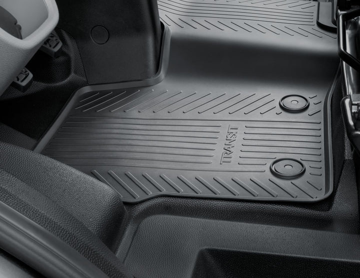 Ford Tapis de sol Caoutchouc avant noirs avec logo Transit origine constructeur