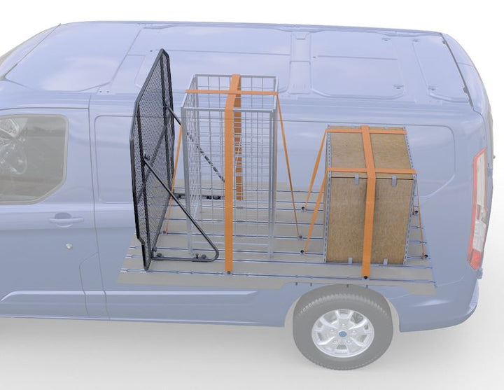 Système séparation blocs coulissants crochets d'arrimage Ford Transit Custom