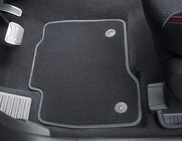 Tapis de sol velours Premium avant et arrière noirs pour Ford S-MAX