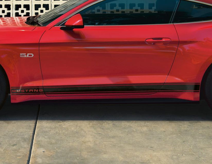 Originale Ford Mustang Bandes décoratives latérales triples Ford Performance avec lettrage Mustang