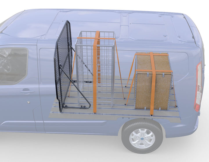 Système séparation blocs coulissants crochets d'arrimage Ford Transit Custom