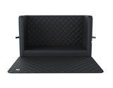padsforall®* Tapis de voyage pour animaux cuir PU noir avec passepoil bleu, taille : S