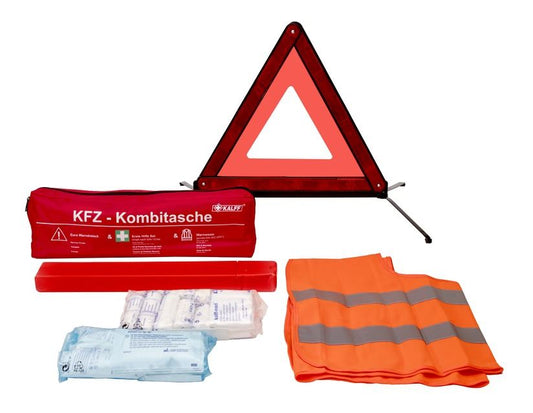 Kalff* Pack Sécurité dans un sac en nylon rouge,Standard «&nbsp;Trio&nbsp;»