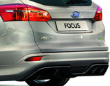 Jupe de bouclier arrière avec diffuseur noir brillant pour Ford Focus