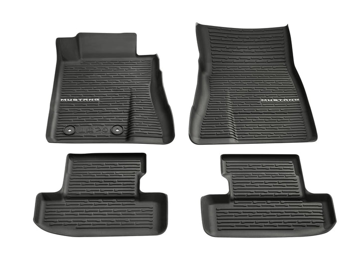 Tapis de sol en caoutchouc avant et arrière noirs pour Ford Mustang