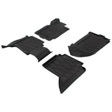 Ford Tapis de sol noir caoutchouc à rebords avant et arrière pour Ford  Ranger