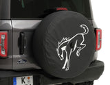 Protection de roue de secours noir avec logo poney Bronco blanc pour Ford Bronco
