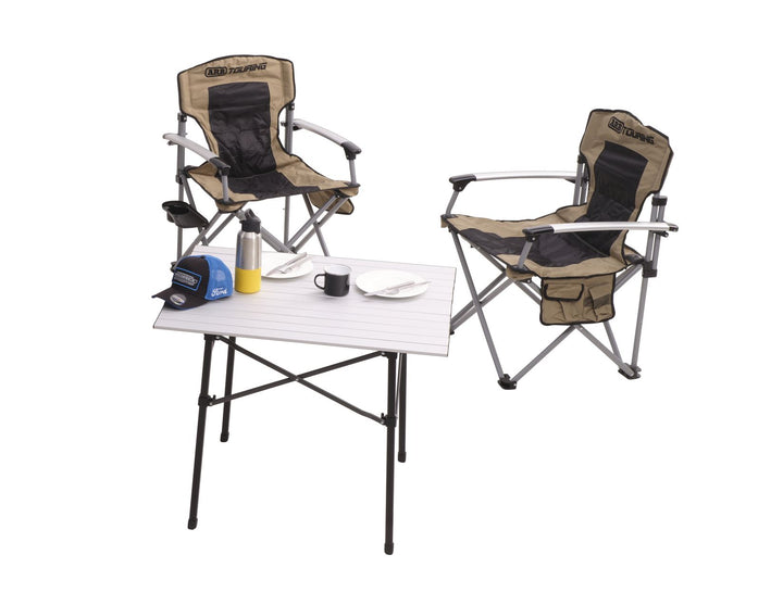 Chaise de camping ARB avec sac de transport noire et beige